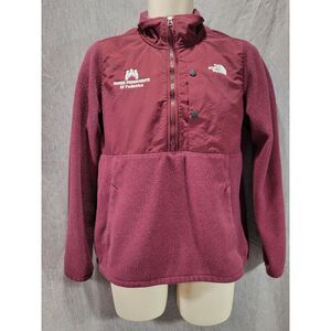 The North Face Jacket Women's Small 1/4 Zip Maroon Soft Fleece Pullover Branded‎